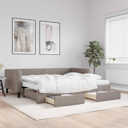 2-in-1 Schlafsofa mit Bettkasten & Schublade, 90x200 cm