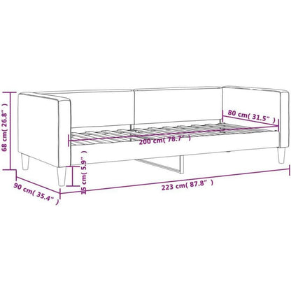 2-Sitzer Schlafsofa Dunkelgrau 80x200 cm mit Stauraum