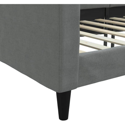 2-Sitzer Schlafsofa Dunkelgrau 80x200 cm mit Stauraum