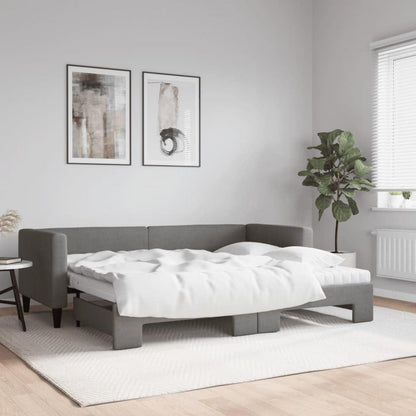 2-Sitzer Schlafsofa mit Bettkasten & Matratze, Dunkelgrau
