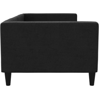 2-in-1 Schlafsofa Schwarz 90x190 cm mit Stauraum