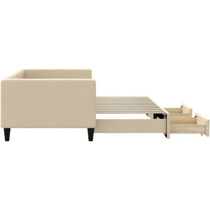 2-Sitzer Schlafsofa mit Bettkasten & Schublade, 90x200 cm