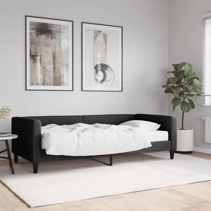 Schlafsofa 2-Sitzer mit Matratze – Schwarz 90x190 cm