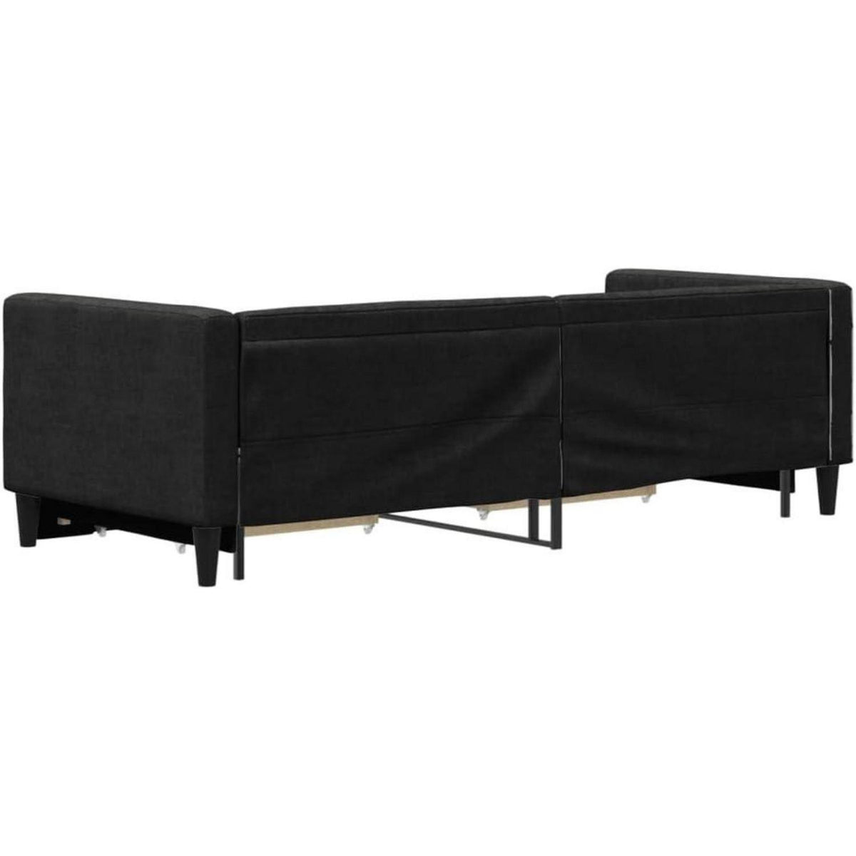 Tagesbett ausziehbar mit Schubladen – 80x200 cm Schlafsofa Schwarz