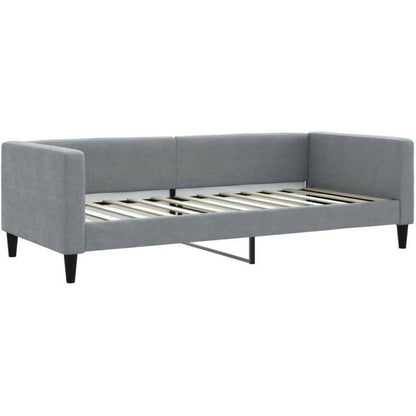Schlafsofa 2-Sitzer mit Matratze – Hellgrau 90x200 cm