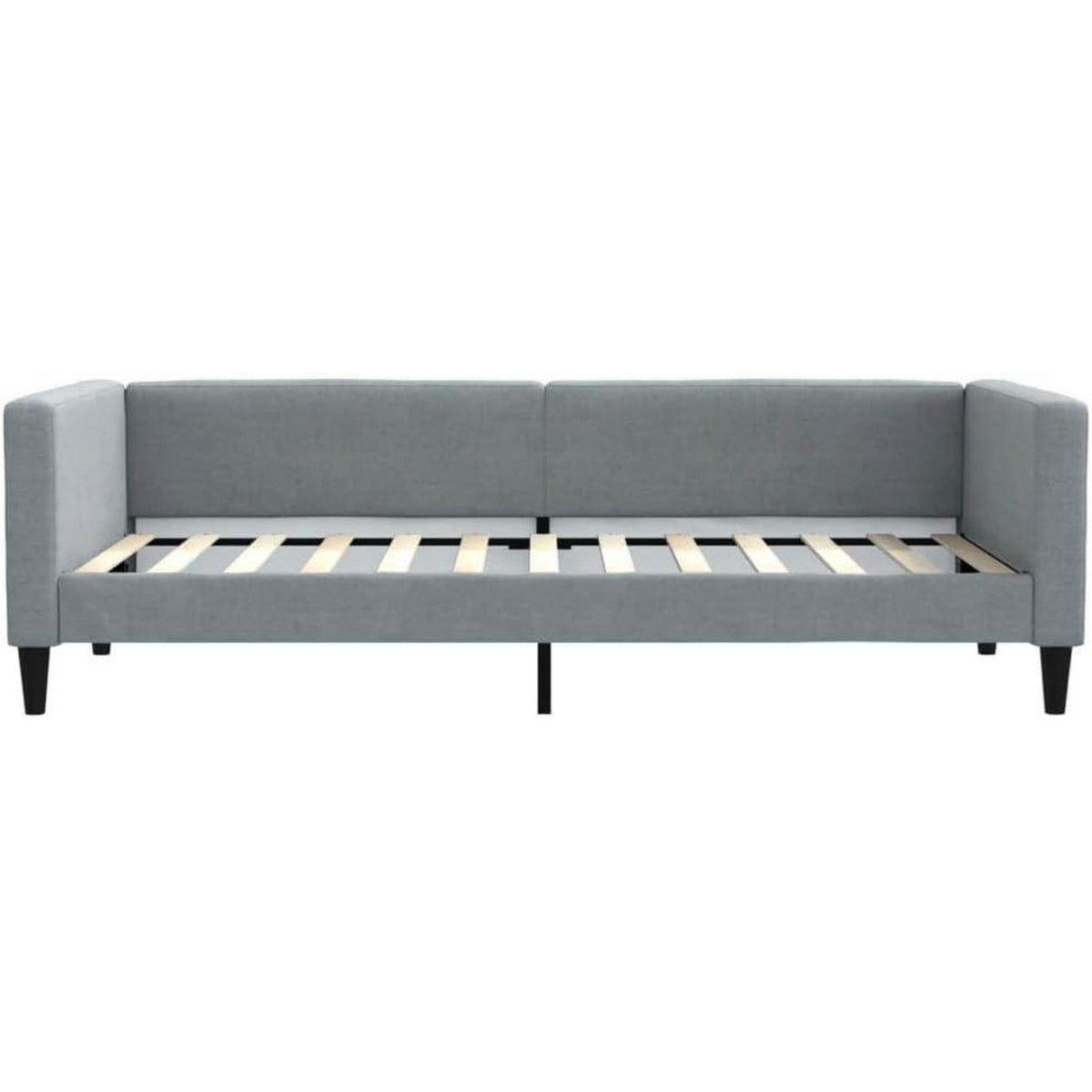 Schlafsofa 2-Sitzer mit Matratze – Hellgrau 90x200 cm