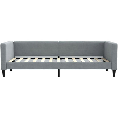 Schlafsofa 2-Sitzer mit Matratze – Hellgrau 90x200 cm