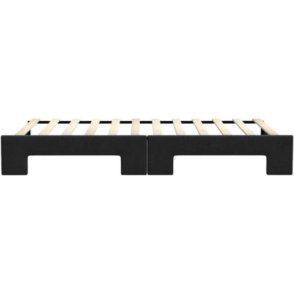 Ausziehbett 2-Sitzer Schlafsofa mit Bettkasten Schwarz 100x200 cm