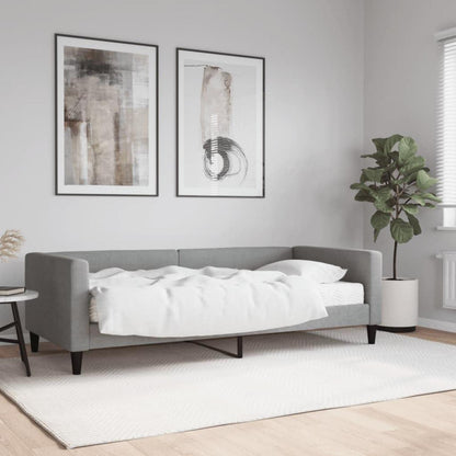 Schlafsofa 2-Sitzer mit Matratze – Hellgrau 90x190 cm
