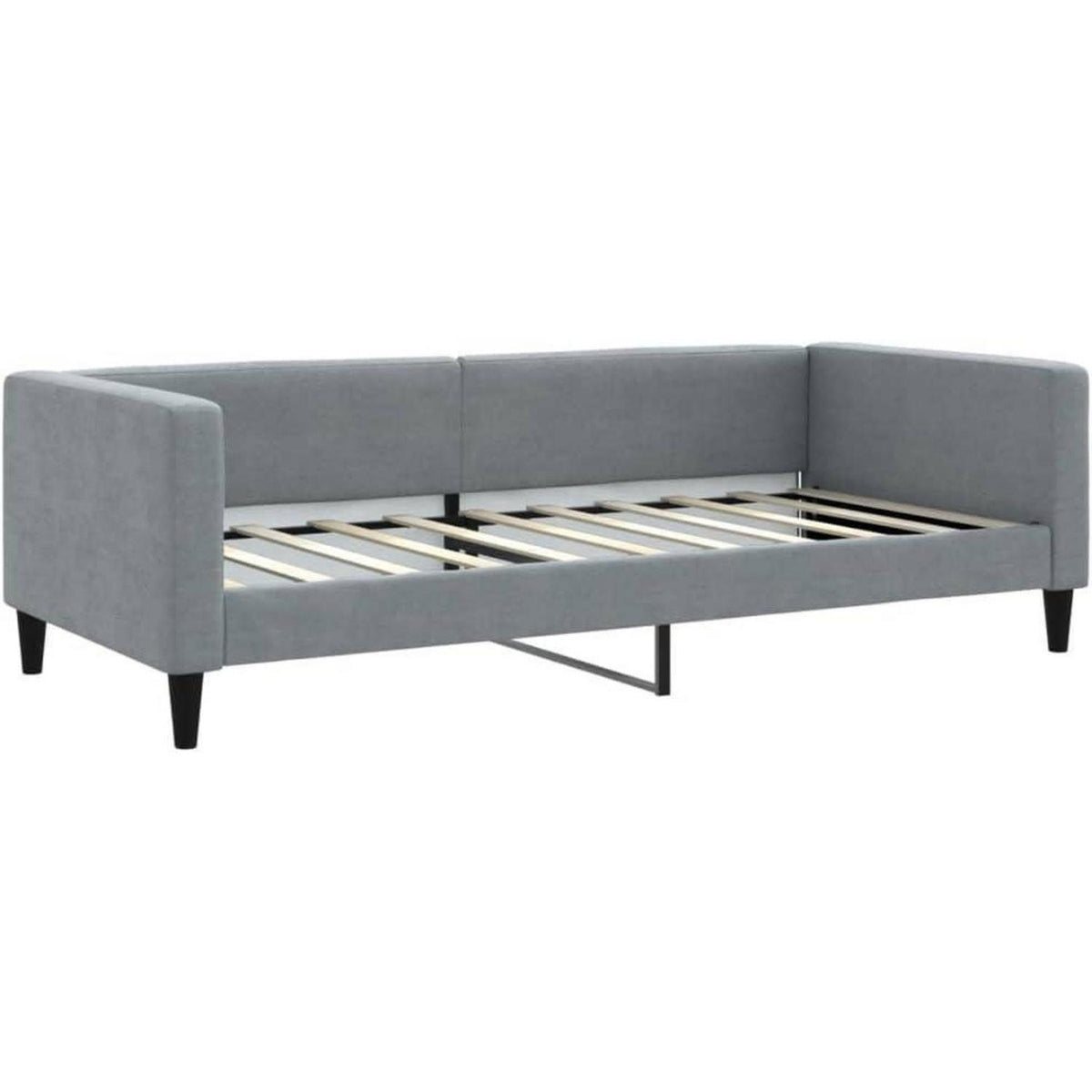 Schlafsofa 2-Sitzer mit Matratze – Hellgrau 90x190 cm