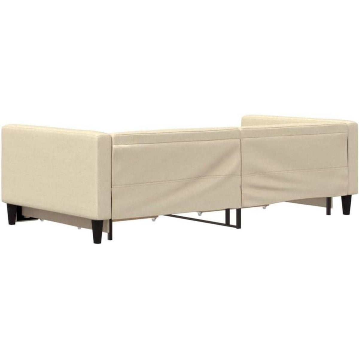 2-Sitzer Schlafsofa mit Bettkasten & Schublade, Creme