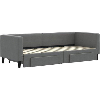 Schlafsofa 2-Sitzer Dunkelgrau, 80x200 cm mit Bettkasten