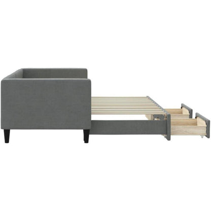 Schlafsofa 2-Sitzer Dunkelgrau, 80x200 cm mit Bettkasten