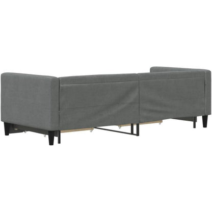 Schlafsofa 2-Sitzer Dunkelgrau, 80x200 cm mit Bettkasten