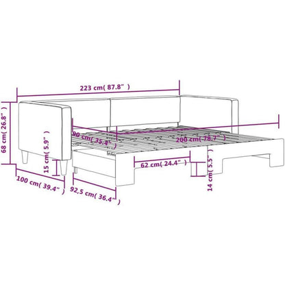 2-Sitzer Schlafsofa mit Bettkasten, 90x200 cm, Schwarz