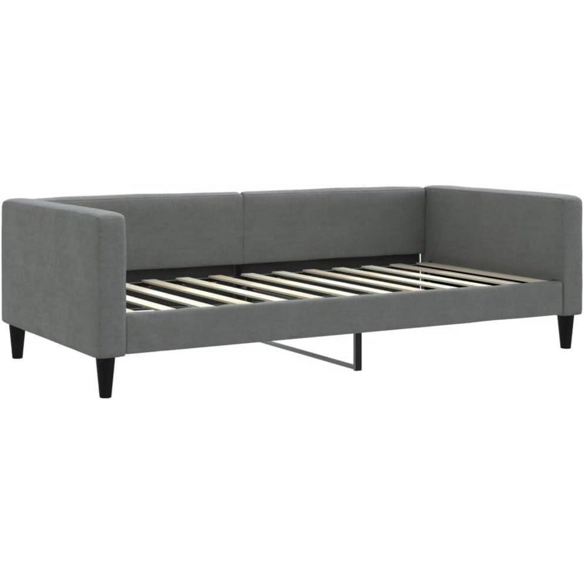 2-Sitzer Schlafsofa Dunkelgrau 100x200 cm mit Stauraum