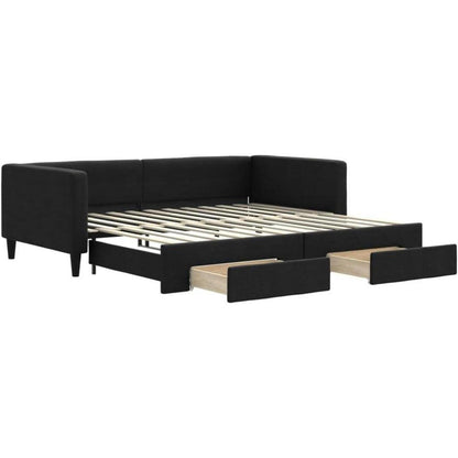 Tagesbett ausziehbar mit Schubladen – 2-Sitzer Sofabett 100x200 cm