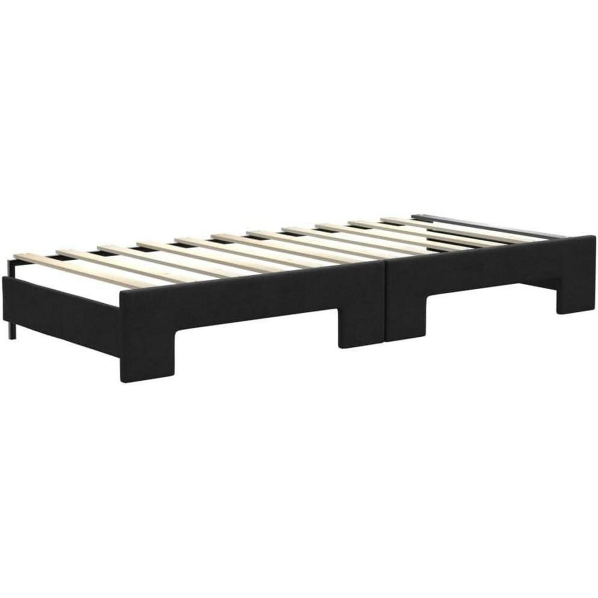 2-Sitzer Schlafsofa mit Bettkasten & Matratze Schwarz 80x200 cm