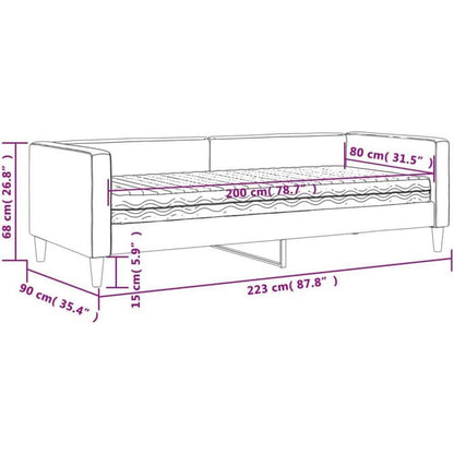 Schlafsofa 2-Sitzer Dunkelgrau 80x200 cm mit Matratze & Stauraum