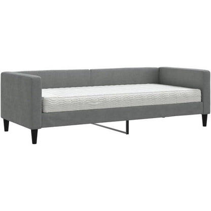 Schlafsofa 2-Sitzer Dunkelgrau 80x200 cm mit Matratze & Stauraum