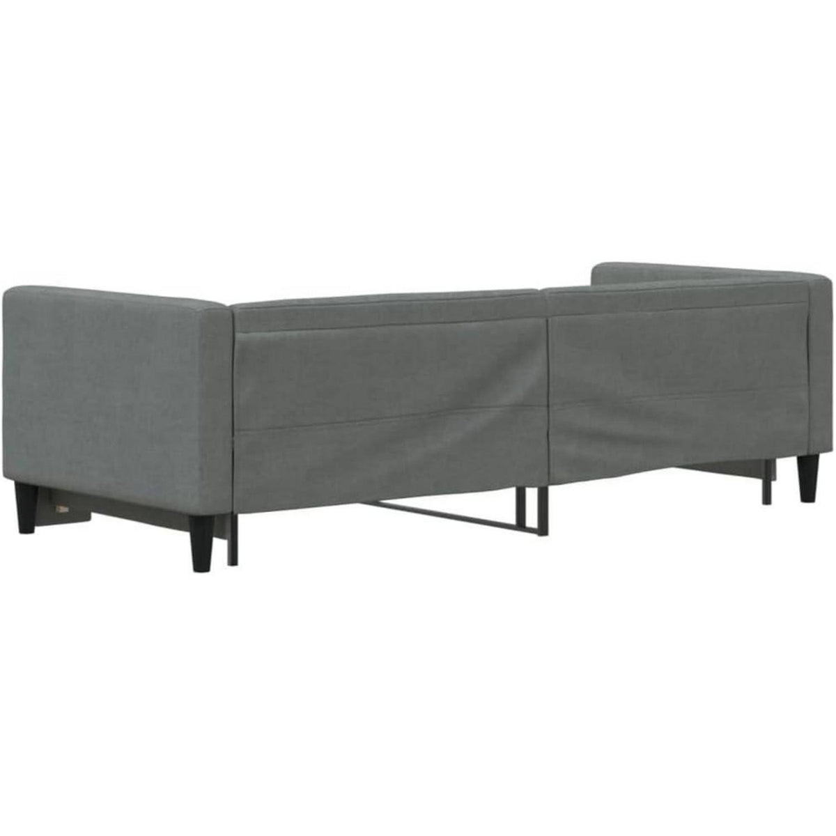 Schlafsofa 2-Sitzer Dunkelgrau – Ausziehbar mit Bettkasten