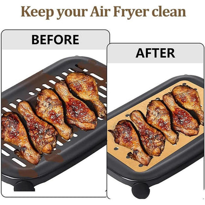 200 Blatt Airfryer Backpapier Rechteck Perforiert Antihaft