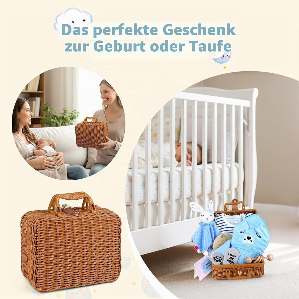Personalisiertes Neugeborenen Geschenkset für Jungen & Mädchen
