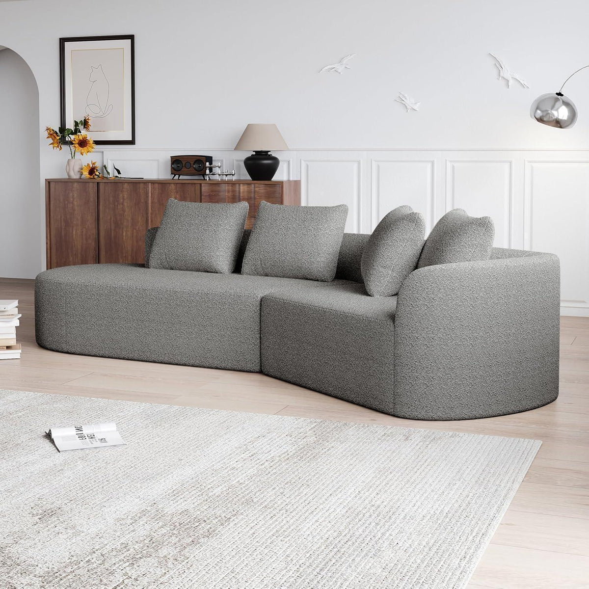 Schlafsofa mit Schlaffunktion, Grau – Komfort & Modernes Design