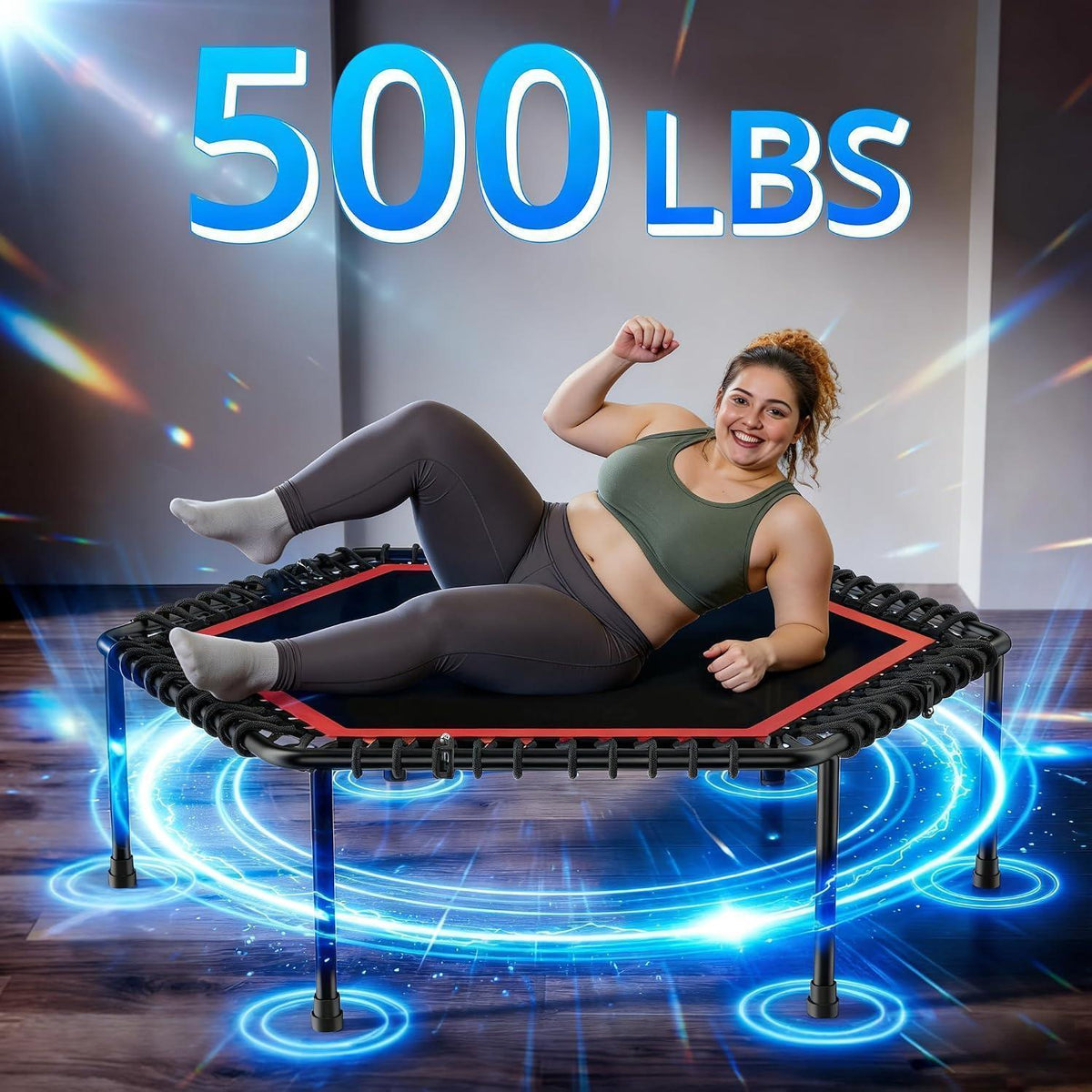 50-Zoll Fitness Trampolin für Erwachsene – Rebounder mit Stahlrahmen