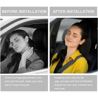 Auto Nackenkissen mit Memory Foam & Verstellbarem Gurt