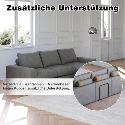Ecksofa mit Schlaffunktion 250x160 cm – Dunkelgrau