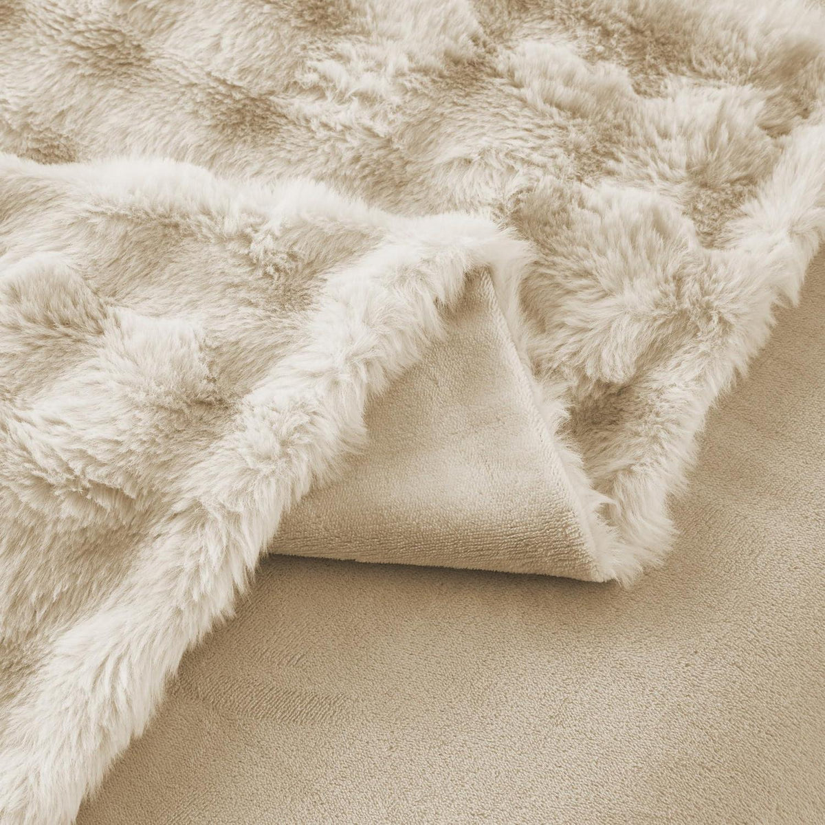 Plüsch Bettwäsche Set 135x200 - Warm & Flauschig Beige