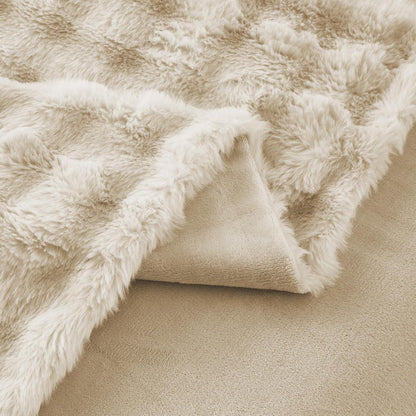 Plüsch Bettwäsche Set 135x200 - Warm & Flauschig Beige