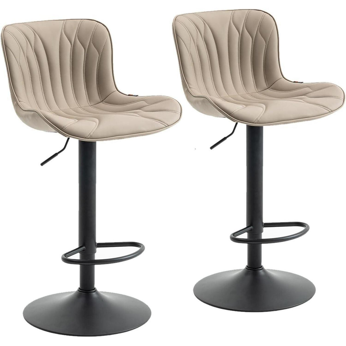 Drehbarer Barhocker 2er Set, Höhenverstellbar in Lederoptik
