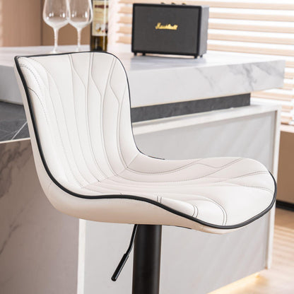 Drehbarer Barhocker 2er Set, Höhenverstellbar, Weiß