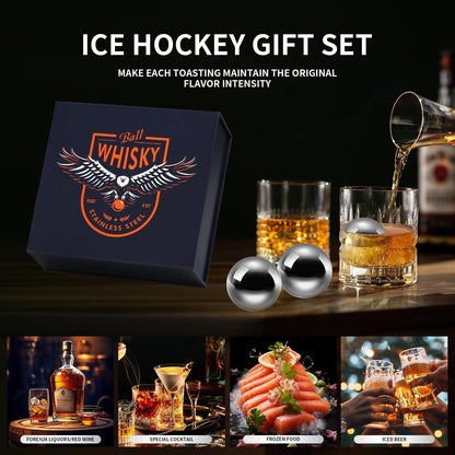 Edelstahl Whiskey Eiskugeln Set – 4er Pack, Rostfrei & Spülmaschinenfest