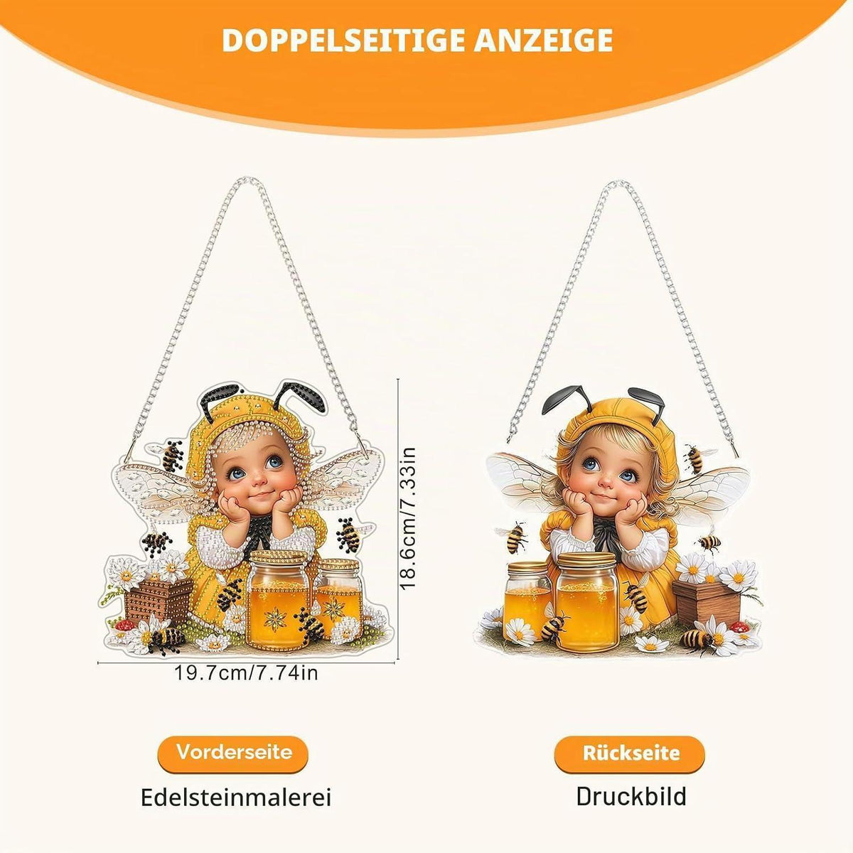 Diamond Painting Anhänger Bienenfee – Bastelset für Erwachsene & Kinder