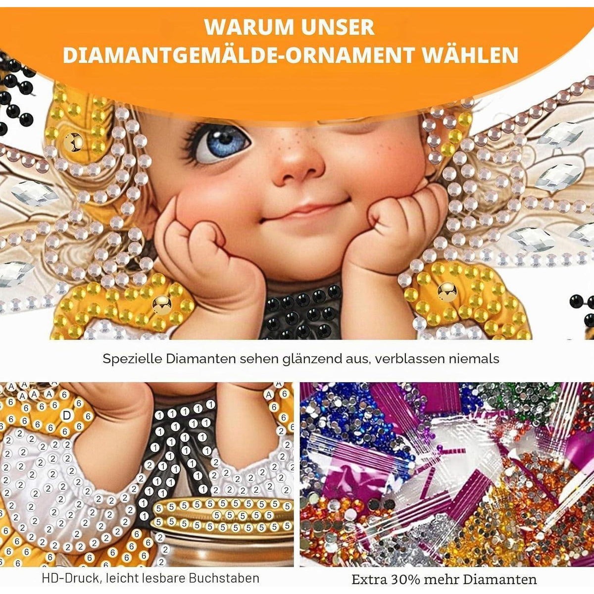 Diamond Painting Anhänger Bienenfee – Bastelset für Erwachsene & Kinder
