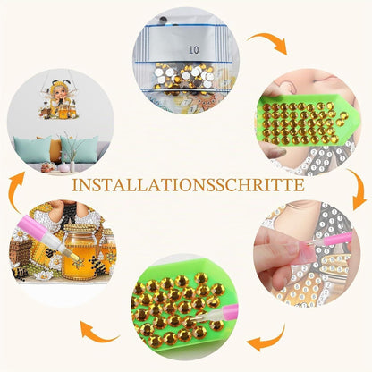 Diamond Painting Anhänger Bienenfee – Bastelset für Erwachsene & Kinder