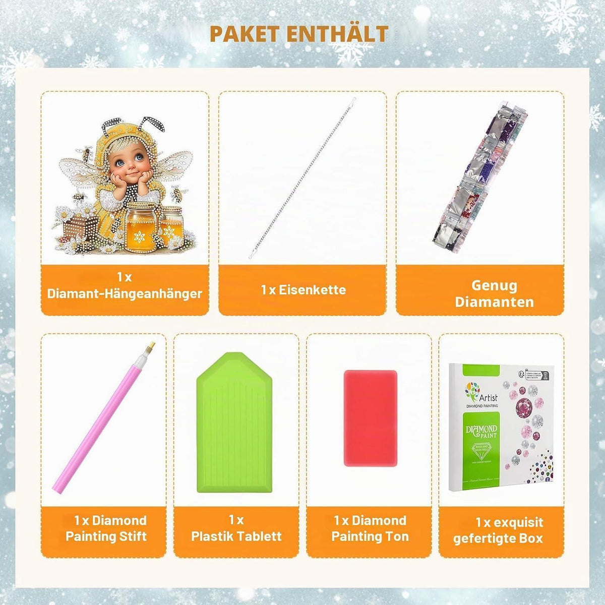 Diamond Painting Anhänger Bienenfee – Bastelset für Erwachsene & Kinder
