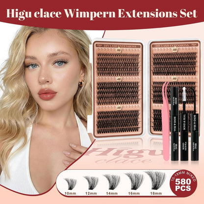 Wimpern-Extensions Set 580pcs – DIY Lash Kit für Anfänger