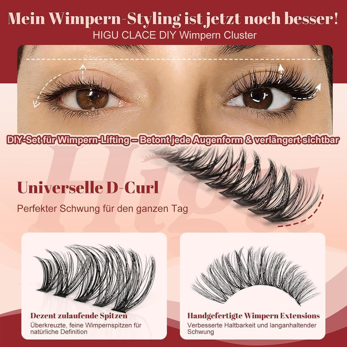 Wimpern-Extensions Set 580pcs – DIY Lash Kit für Anfänger