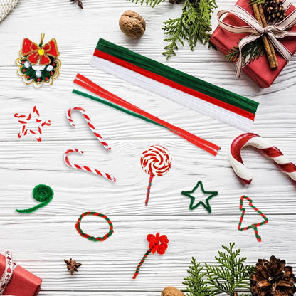300 Pfeifenreiniger Basteln – Rot, Grün, Weiß – DIY Weihnachten