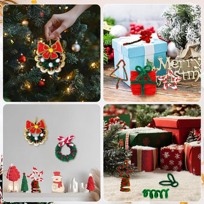 300 Pfeifenreiniger Basteln – Rot, Grün, Weiß – DIY Weihnachten