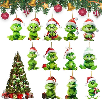 12x Grinch Weihnachtsbaum Anhänger Acryl 2026