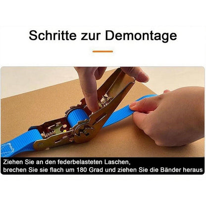 2x 10m Spanngurte mit Ratsche – 1000kg Last | Fracht Sicherung