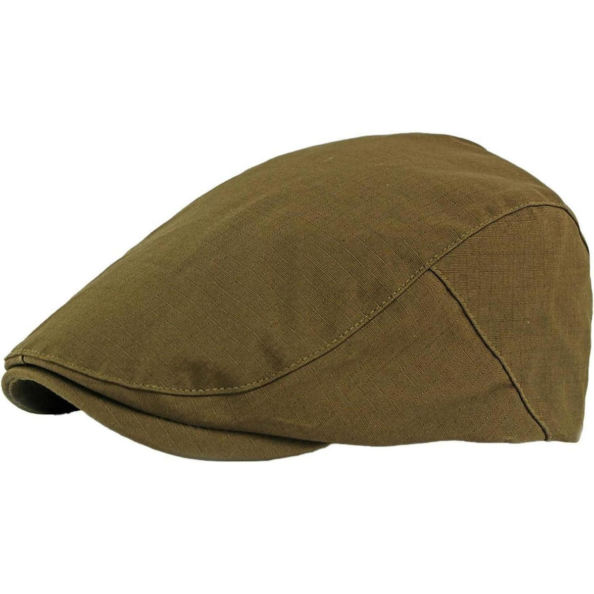 Baumwoll Schiebermütze Herren - Flatcap Newsboy Cap Armeegrün