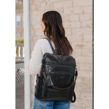 Rucksack Damen Laptopfach 15,6 Zoll Wasserdicht Business in Lederoptik