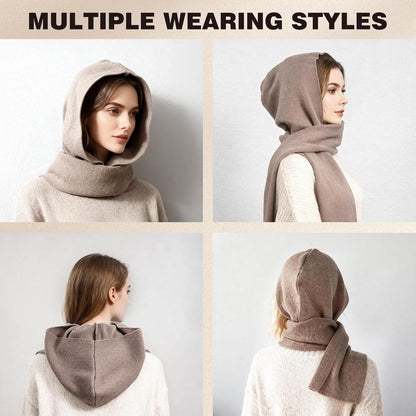 Winter Mützenschal Set 2in1 – Grau, Warm & Winddicht