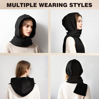 Winter Mützenschal Set 2in1 – Warm & Winddicht Schwarz